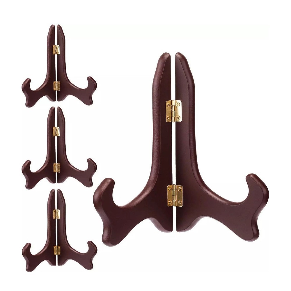 Banberry Designs Mahogany Red Wooden Easels, Folding Display Stand -‎ 4 PACK NEW
